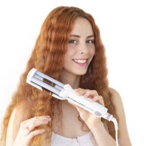 Ceramic Hair Iron for Creating Waves Wavio InnovaGoods 55 W White/Grey