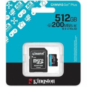 Micro SD Memory Card with Adaptor Kingston CANVAS Go! Plus – 512GB