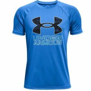 Children’s Short Sleeve T-Shirt Under Armour Tech Hybrid – Blue
