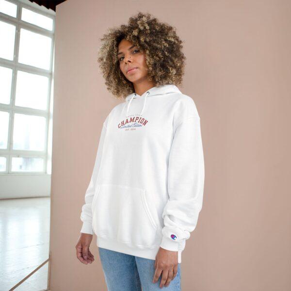 Champion Hoodie - Red (Unisex) | Sizes: S, M, L, XL, XXL, XXXL. Comfortable, stylish, and eco-friendly, made with Champion's Double Dry® technology. - Image 4