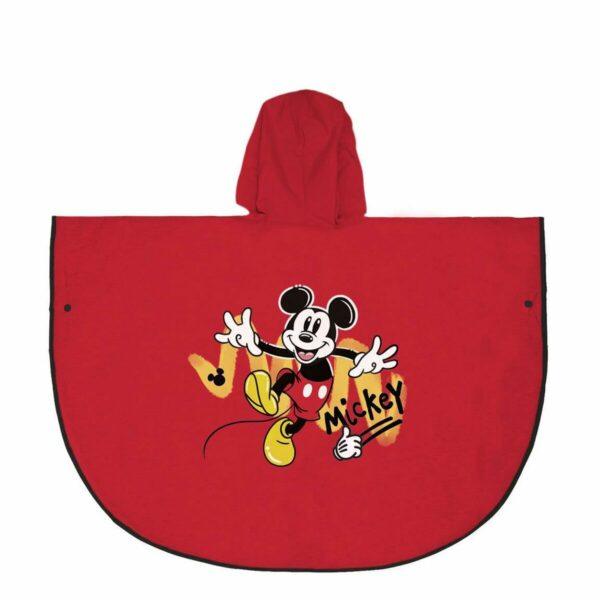 Waterproof Poncho with Hood Mickey Mouse Red - Image 3