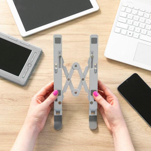 Folding and Adjustable Laptop Stand – Flappot InnovaGoods (White/Grey) - Image 3