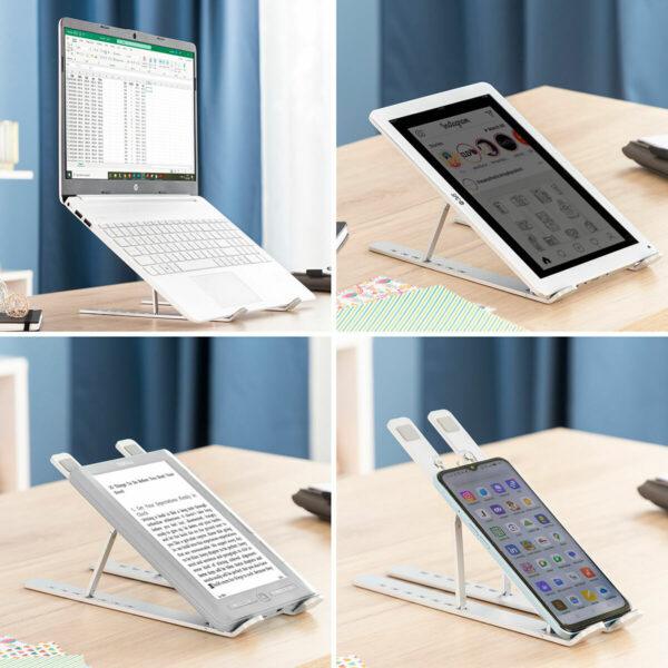 Folding and Adjustable Laptop Stand – Flappot InnovaGoods (White/Grey) - Image 4