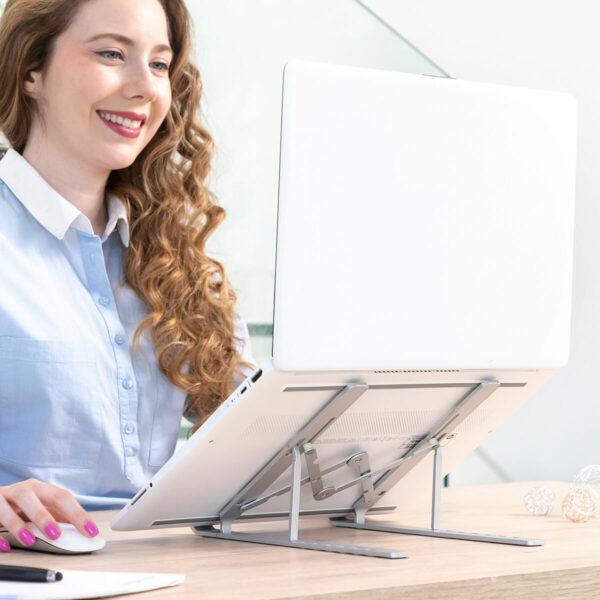 Folding and Adjustable Laptop Stand – Flappot InnovaGoods (White/Grey) - Image 2