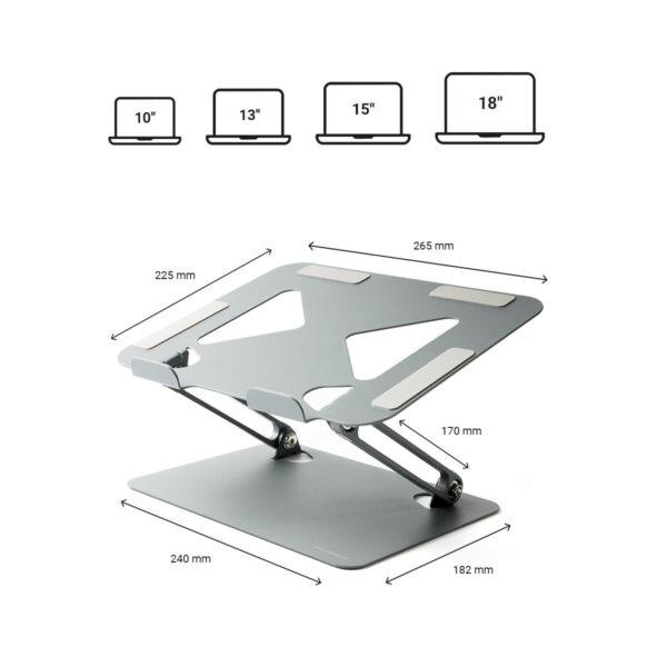 Folding and Adjustable Laptop Stand – Lastan InnovaGoods (Grey) - Image 6