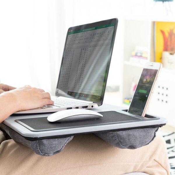 Portable Laptop Desk with XL Cushion – Deskion InnovaGoods (Grey/Black) - Image 4