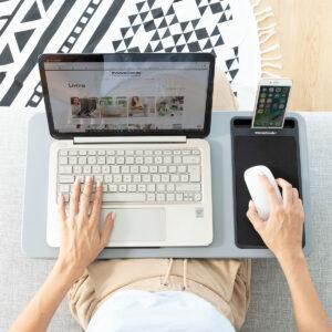 Portable Laptop Desk with XL Cushion – Deskion InnovaGoods (Grey/Black)