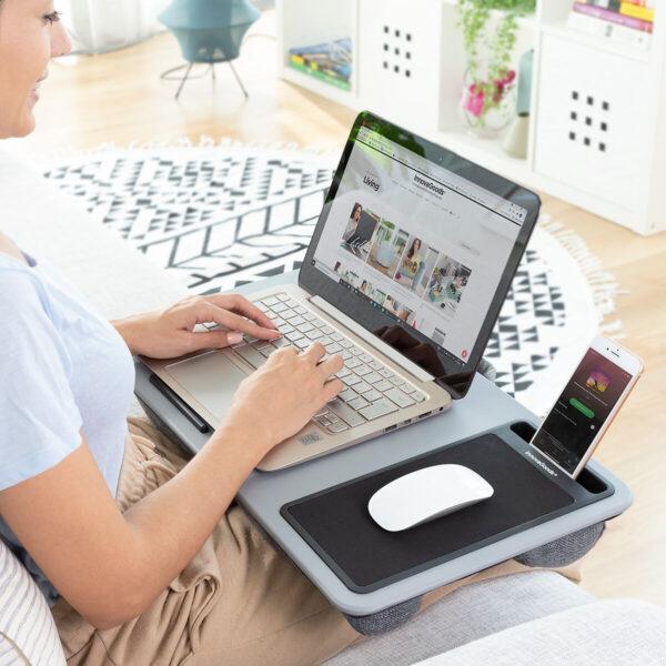 Portable Laptop Desk with XL Cushion – Deskion InnovaGoods (Grey/Black) - Image 3