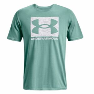 Men's Short Sleeve T-Shirt Under Armour Camo Boxed Logo Aquamarine